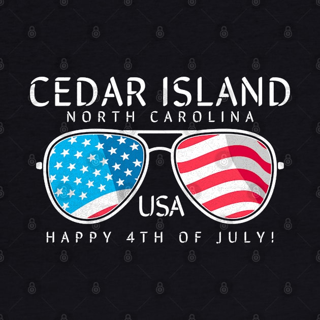 Cedar Island, NC Summertime Vacationing Fourth of July Sunglasses by Contentarama